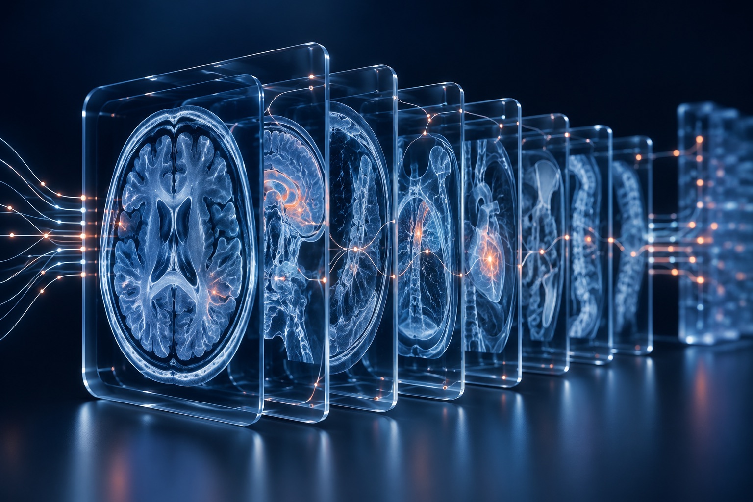 Conceptual layers of imaging data connected through precise pathways